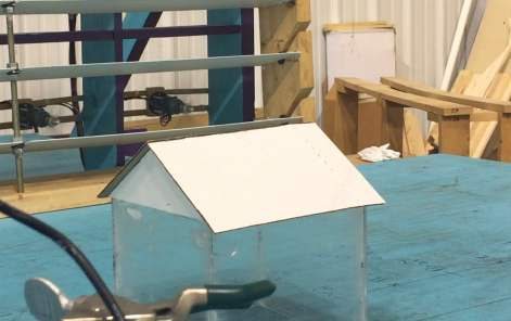 A roof-shape model from the group’s K-12 wind activities