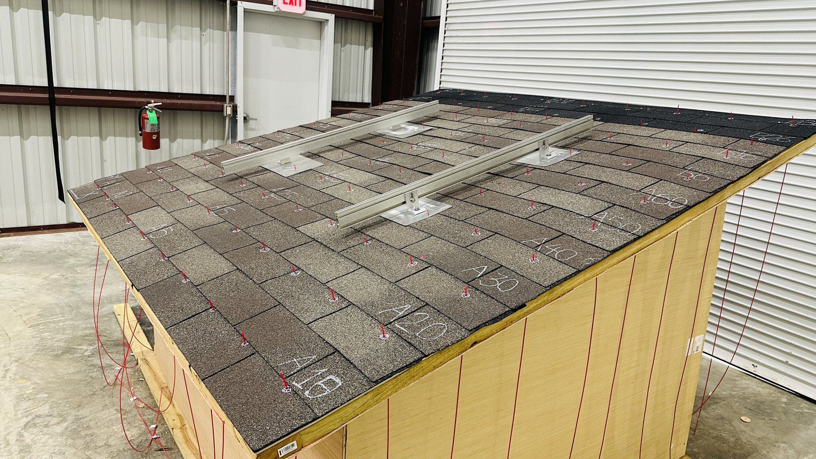 A large-scale mono-slope roof building model
